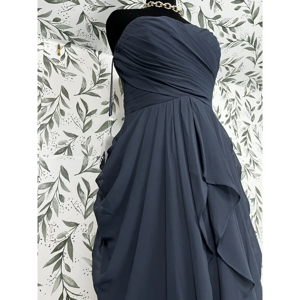 Dark Blue Sz S Corset Dress Bridesmaid Prom Party Cocktail NWT #9/B Wedding - Picture 8 of 12